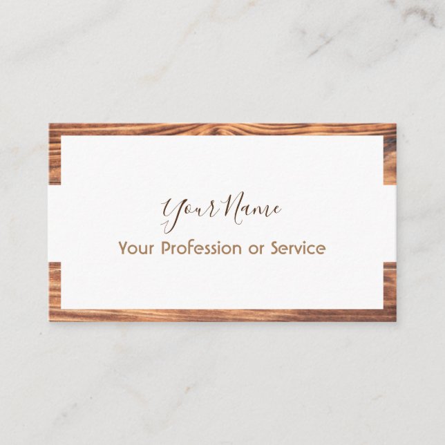Cartão De Visita Design de madeira para serviços de interiores! (Frente)