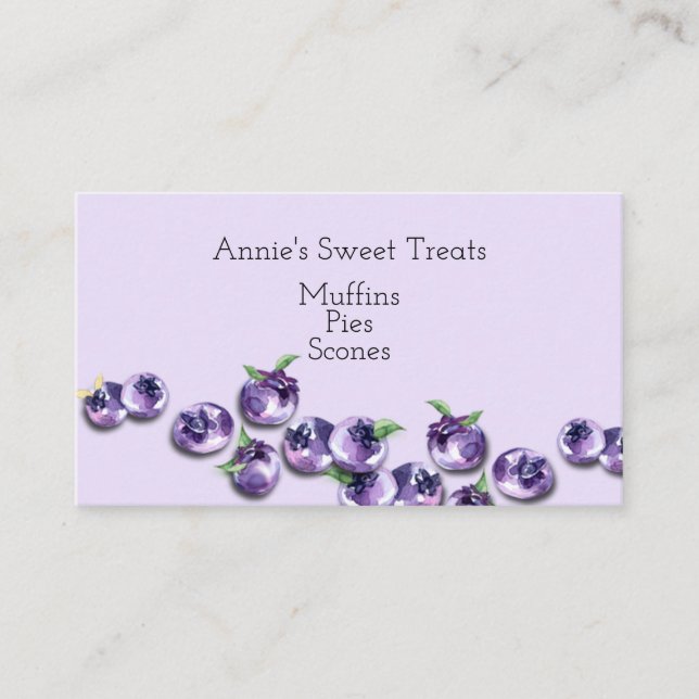 Cartão de visita Design de mirtilo (Frente)