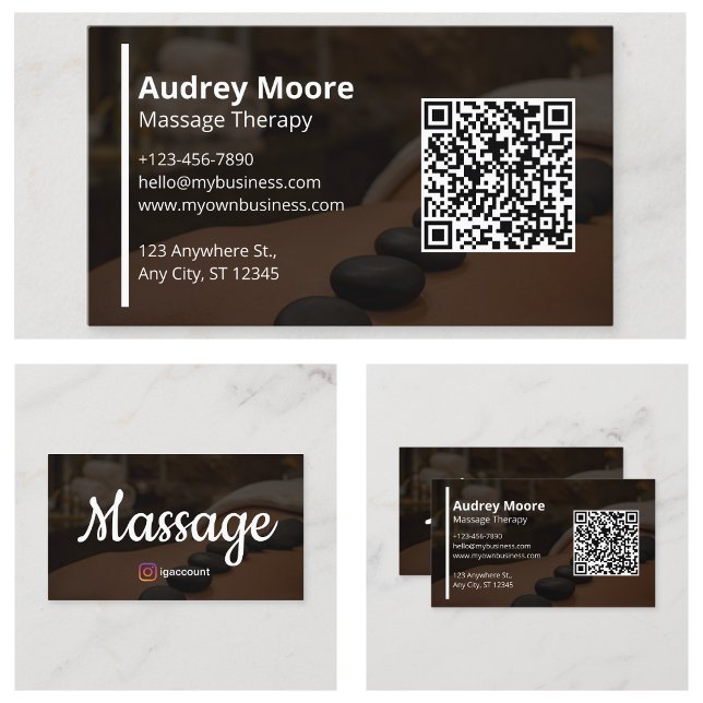Cartão De Visita Design de Modelo de terapia por massagem profissio (Professional Massage Therapy Templates Design Business Card
)