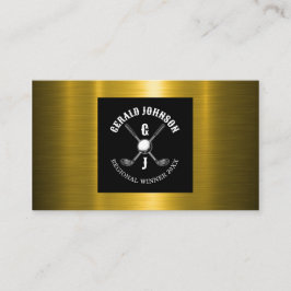 Cartão De Visita Design de Monograma de Golfe Minimalista