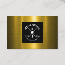 Cartão De Visita Design de Monograma de Golfe Minimalista