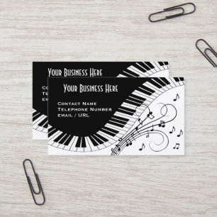 Cartão de Visita Design de Música de Teclado de Pi