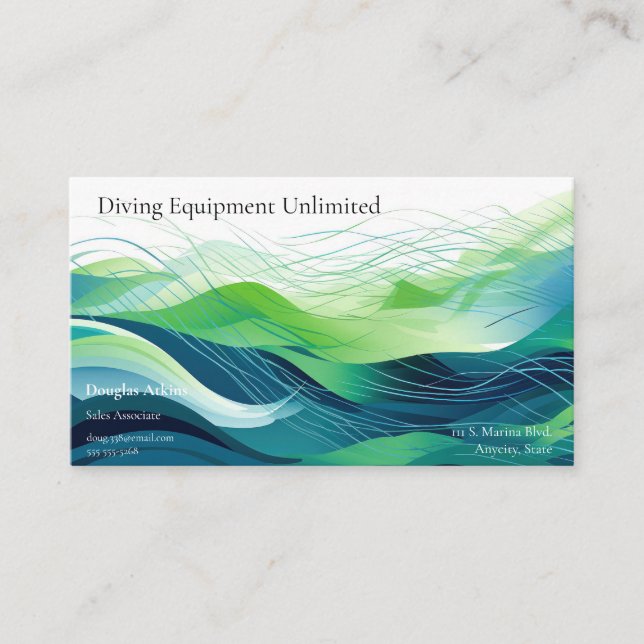 Cartão De Visita Design de ondas abstrato coloridas (Frente)