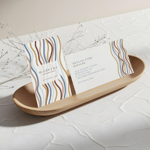 Cartão De Visita Design de Padrão de Onda de Linha Abstrato Moderna