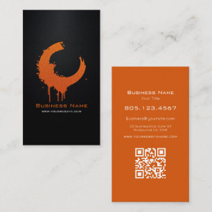 Cartão De Visita Design de Redemoinho de Brilho Laranja – Personali