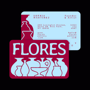 Cartão De Visita Design de Silhouette Vase de Potteria Negrito