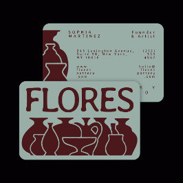 Cartão De Visita Design de Silhouette Vase de Potteria Negrito