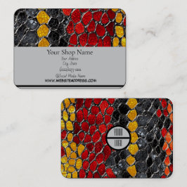 Cartão De Visita Design de snakeskin impresso, 3,5" x 2,0"