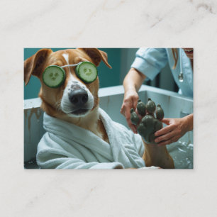 Cartão De Visita Design de Spa de Embelezamento de Cachorro Engraça