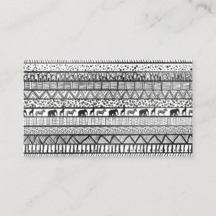 Cartão De Visita Design de Tendência de Padrão Africano Tribal Ne