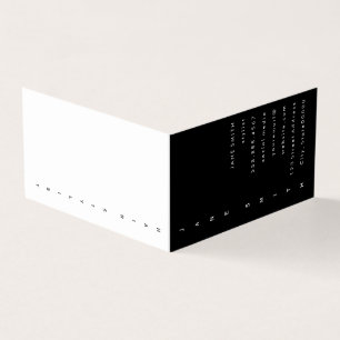 Cartão De Visita Design de texto Vertical