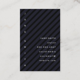 Cartão De Visita Design de texto vertical com faixas