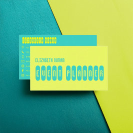 Cartão De Visita Design de Tipografia Moderna Turquesa e Limão