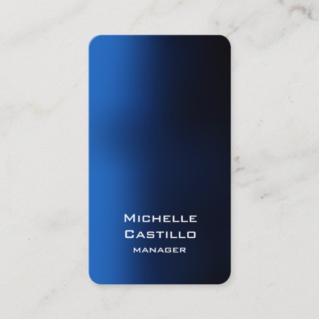 Cartão De Visita Design de Único Azul Artístico Vertical (Frente)