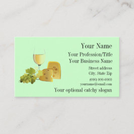 Cartão De Visita Design de vinho e queijo