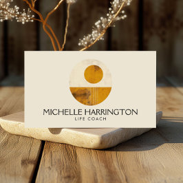 Cartão De Visita Design de Zen Calm do século Médio para treinadore