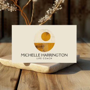 Cartão De Visita Design de Zen Calm do século Médio para treinadore