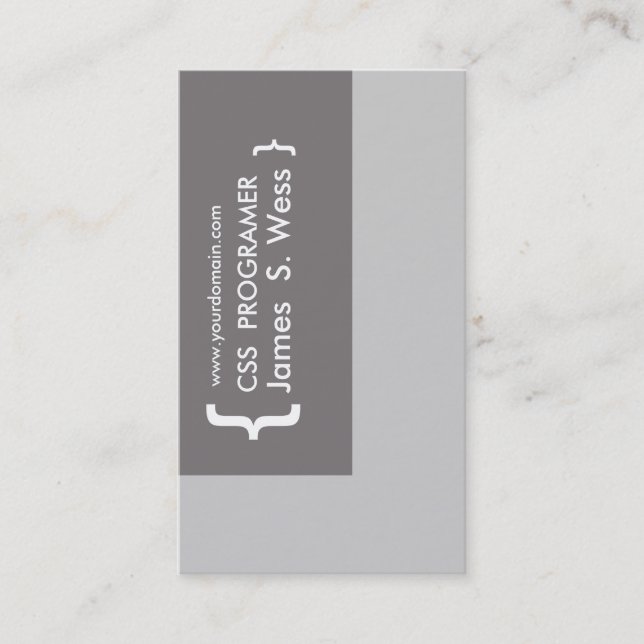 Cartão De Visita Design do programador de computador do CSS (Frente)