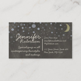 Cartão De Visita Design do quadro do vintage com estrelas e lua