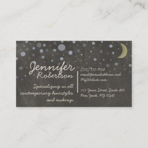 Cartão De Visita Design do quadro do vintage com estrelas e lua
