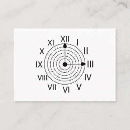 Cartão De Visita Design do relógio romano preto e branco