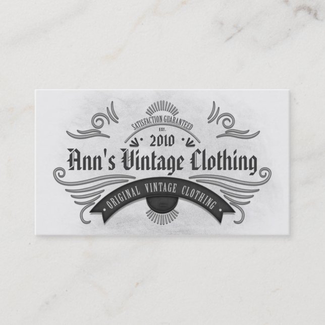 Cartão De Visita Design do Vintage Antique Grunge (Frente)