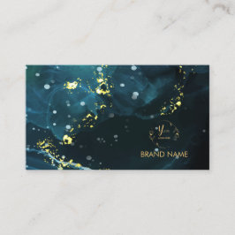 Cartão De Visita Design Elegante e Estilo Dourado de Marble