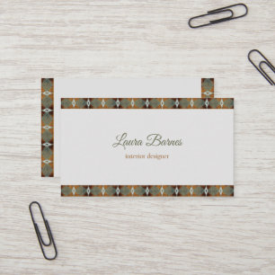 Cartão De Visita  Design étnica sudoeste. Texto.  