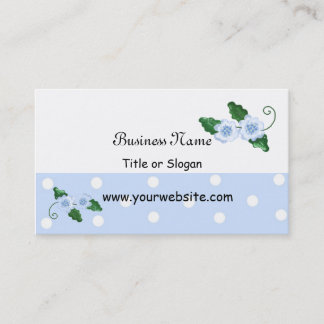 Cartão De Visita Design Floral Azul Elegante