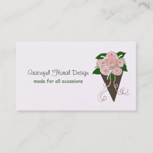 Cartão De Visita Design Floral Graceful.. Buquê de casamento