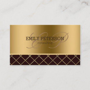 Cartão De Visita Design Geométrico Dourado E Castanho