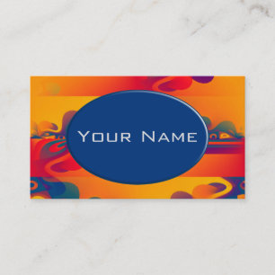 Cartão De Visita Design gráfico sem costura - vermelho amarelo I