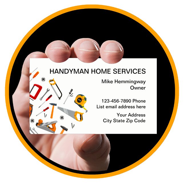 Cartão De Visita Design Handyman Professional (Criador carregado)