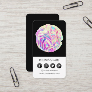 Cartão De Visita Design Holográfico - Empresa de código QR de mídia