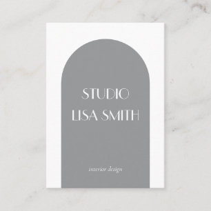 Cartão De Visita Design Interior da Cinza Geométrica Moderna