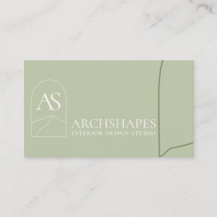 Cartão De Visita Design interno da geometria verde