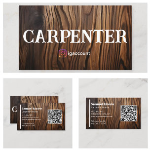 Cartão De Visita Design Masculino de Carpinteiro