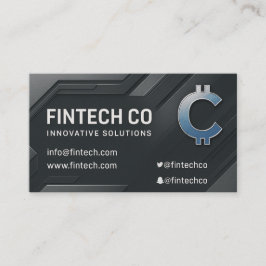 Cartão De Visita Design Metálico Moderno Inspirado por Tecnologia