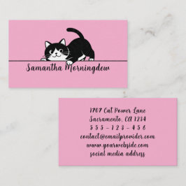 Cartão De Visita Design Minimalista de Gatinho Fofo - CAT 6