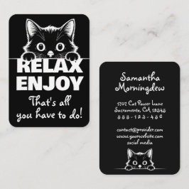 Cartão De Visita Design Minimalista de Gatinho Fofo - GATO 1