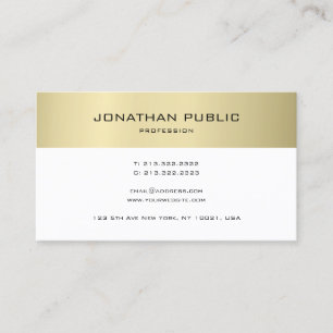 Cartão De Visita Design Minimalista Moderno Olhar Dourado Simples T