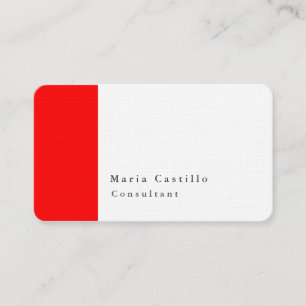 Cartão De Visita Design Minimalista Moderno Simples Elegante Vermel