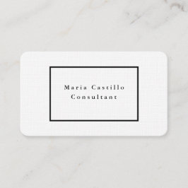 Cartão De Visita Design minimalista simples preto e branco