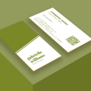 Cartão De Visita Design minimalista verde e branco