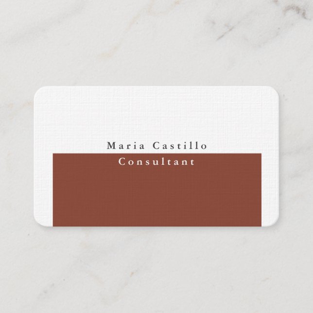 Cartão De Visita Design Mínimo Branco Branco Elegante (Frente)