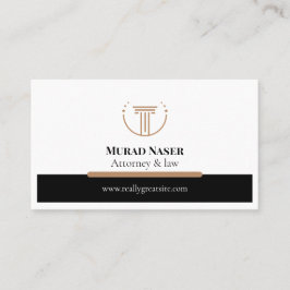 Cartão De Visita Design Moderno de Advogado Cinza e Dourado Elegant