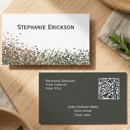 Cartão De Visita Design moderno minimalista verde floresta e cobre