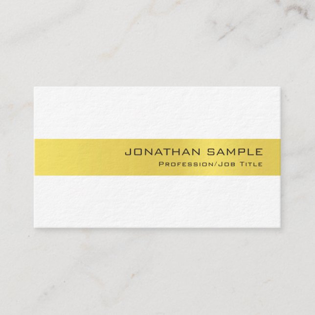 Cartão De Visita Design moderno sofisticado e Dourado luxo (Frente)