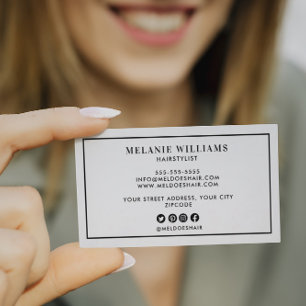 Cartão De Visita Design Na moda mínimo