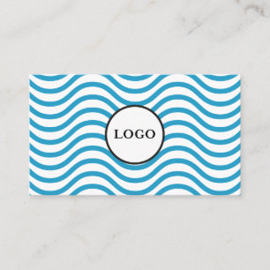 Cartão de Visita Design Onda Azul Bondi Branco